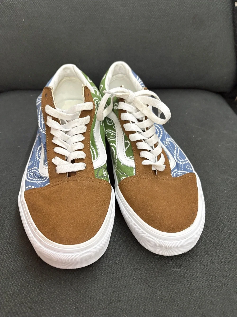 Vans Paisley Low-Top Sneakers in Brown, Blue & Green